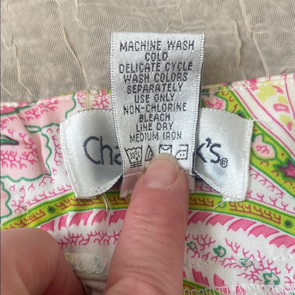 Chadwick’s Pink & Green Paisley Knee-Length A-Line Skirt. Size 12 - Picture 12 of 12
